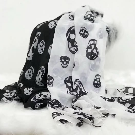 CHIFFON SKULL SCARF