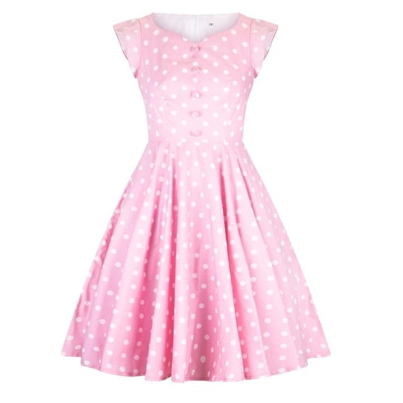 POISON IVY PIN UP ~ PINK POLKA DOT DRESS