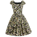 POISON IVY PIN UP ~ TROPICAL FLORAL DRESS (BLACK)