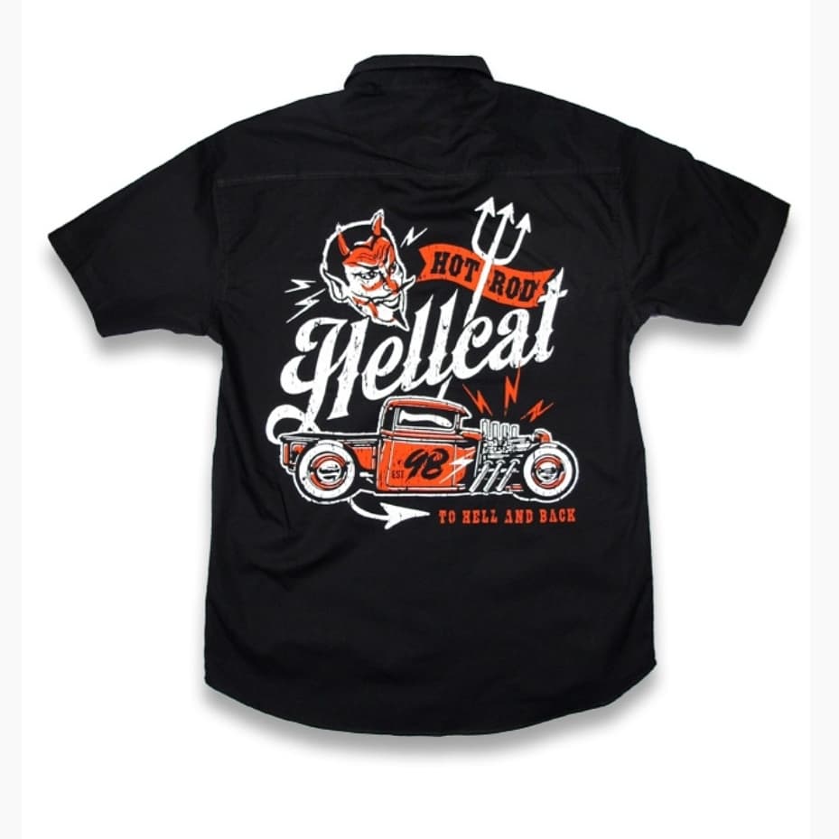 HOTROD HELLCAT ~ TO HELL AND BACK BUTTON UP SHIRT