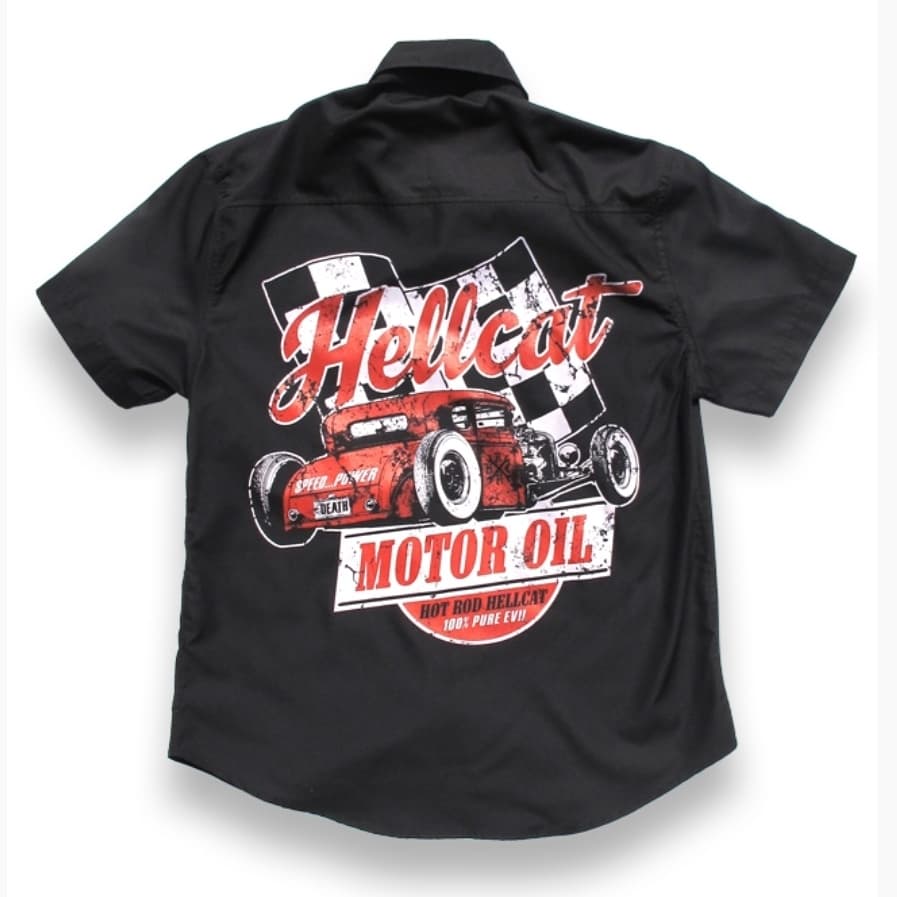 HOTROD HELLCAT ~ MOTOR OIL BUTTON UP SHIRT