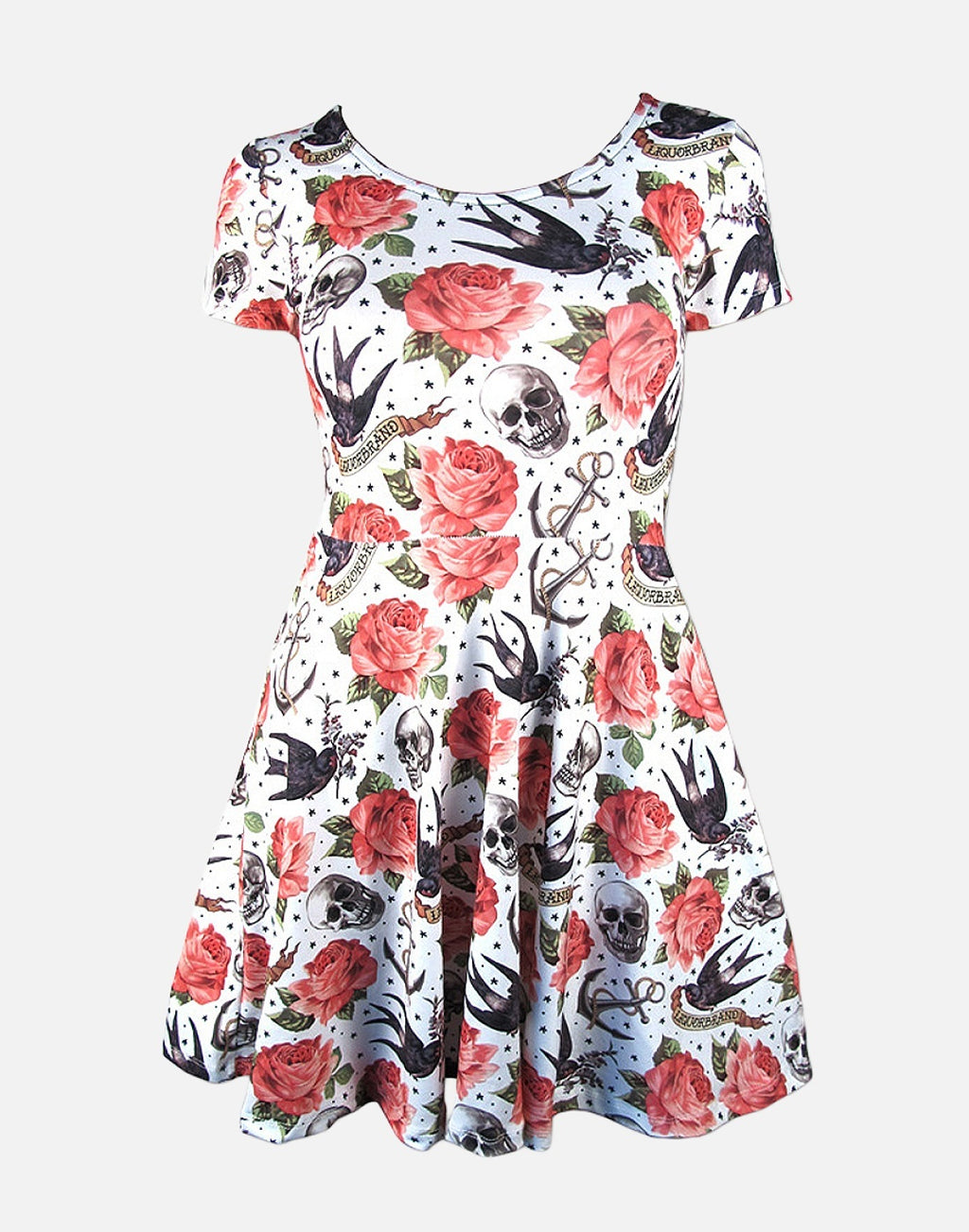LIQUORBRAND ~ ROSE TATTOO SKATE DRESS