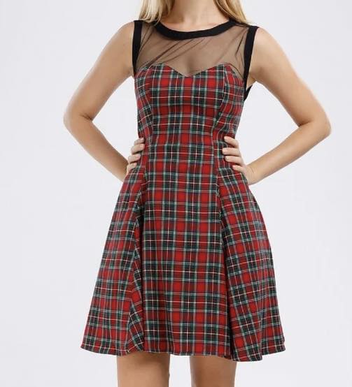 POISON IVY PIN UP ~ TARTAN DRESS WITH POCKETS